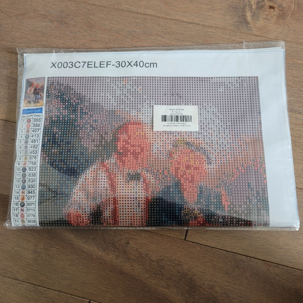 NWT Diamond art kit 30x40cm old couple sitting on a log
